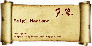 Feigl Mariann névjegykártya